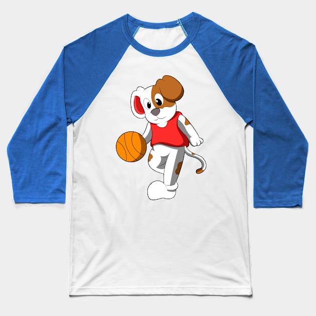 Dog at Sports with Basketball Baseball T-Shirt by Markus Schnabel